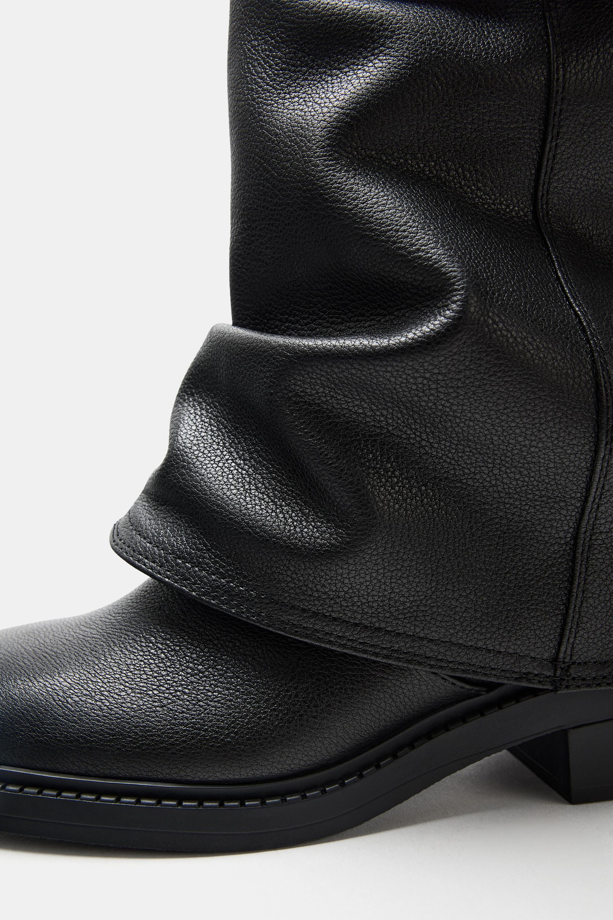 BUCKLED LEATHER ANKLE BOOTS
